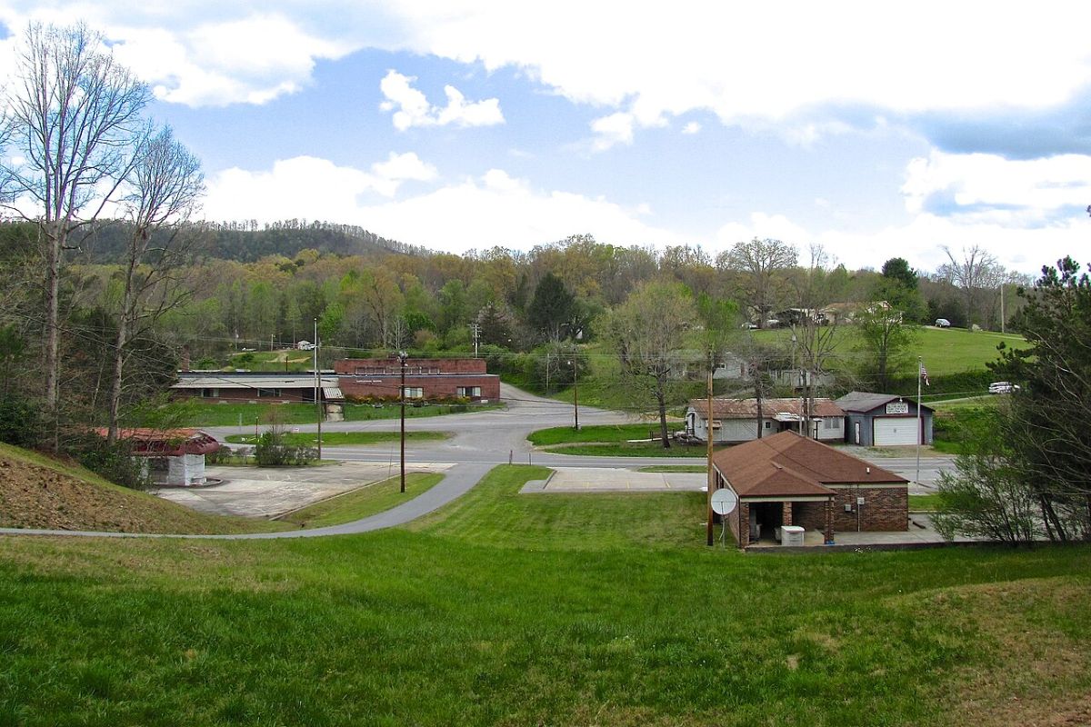 a view of a small town