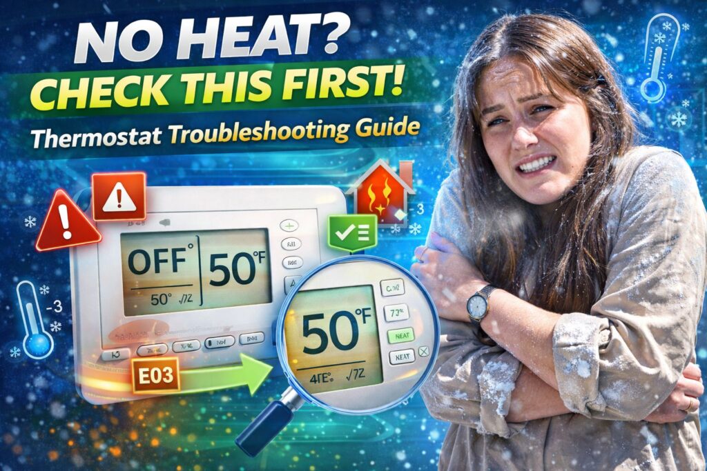 No heat? Check the thermostat and power supply before troubleshooting further.